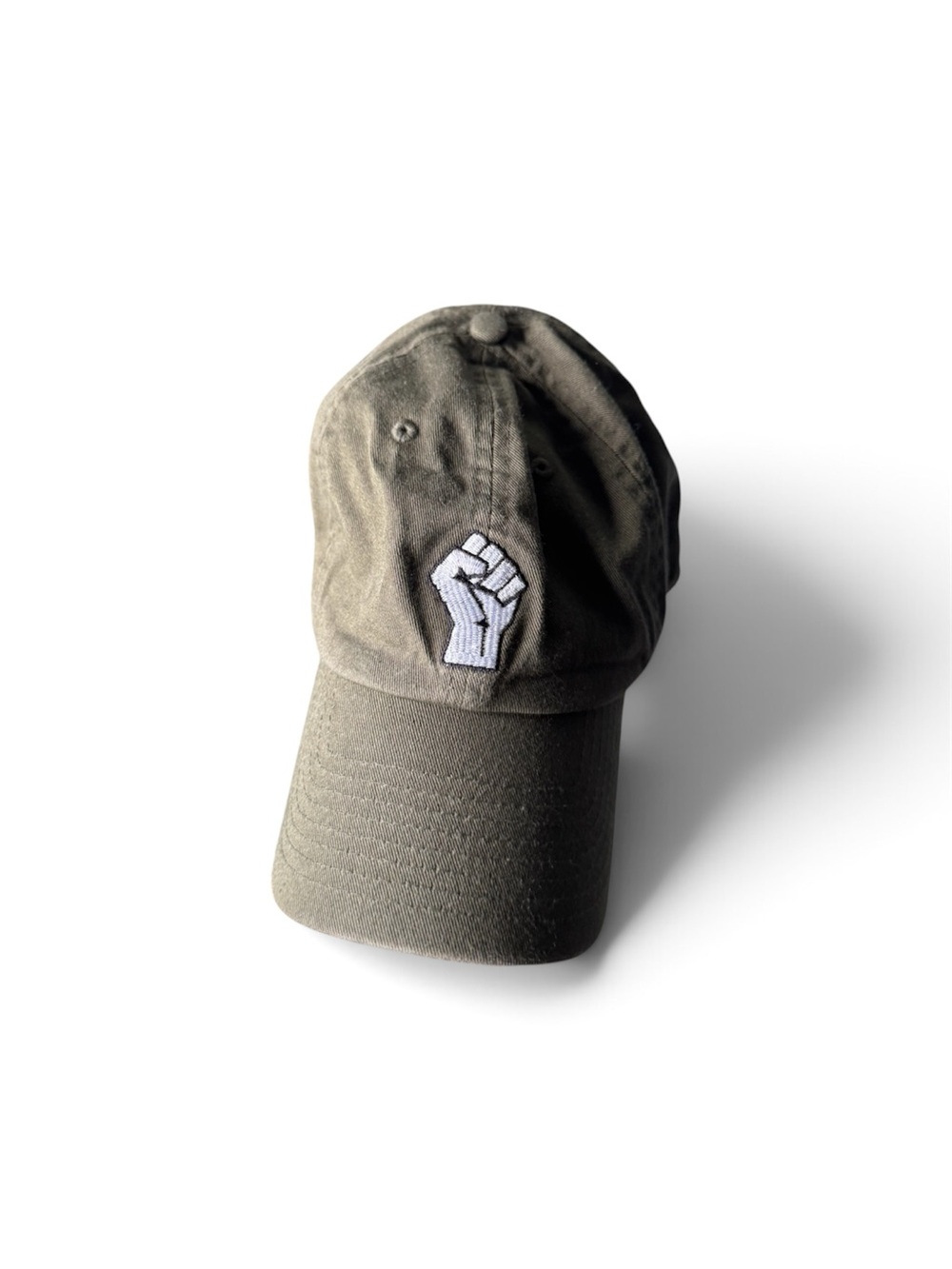 KBETHOS Olive Green Baseball Cap with White Raised Fist Patch